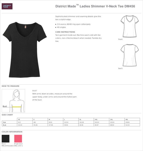 District Clothing Size Chart