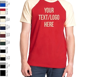 Personalized T-shirt Next Level Unisex Raglan Short-sleeve T