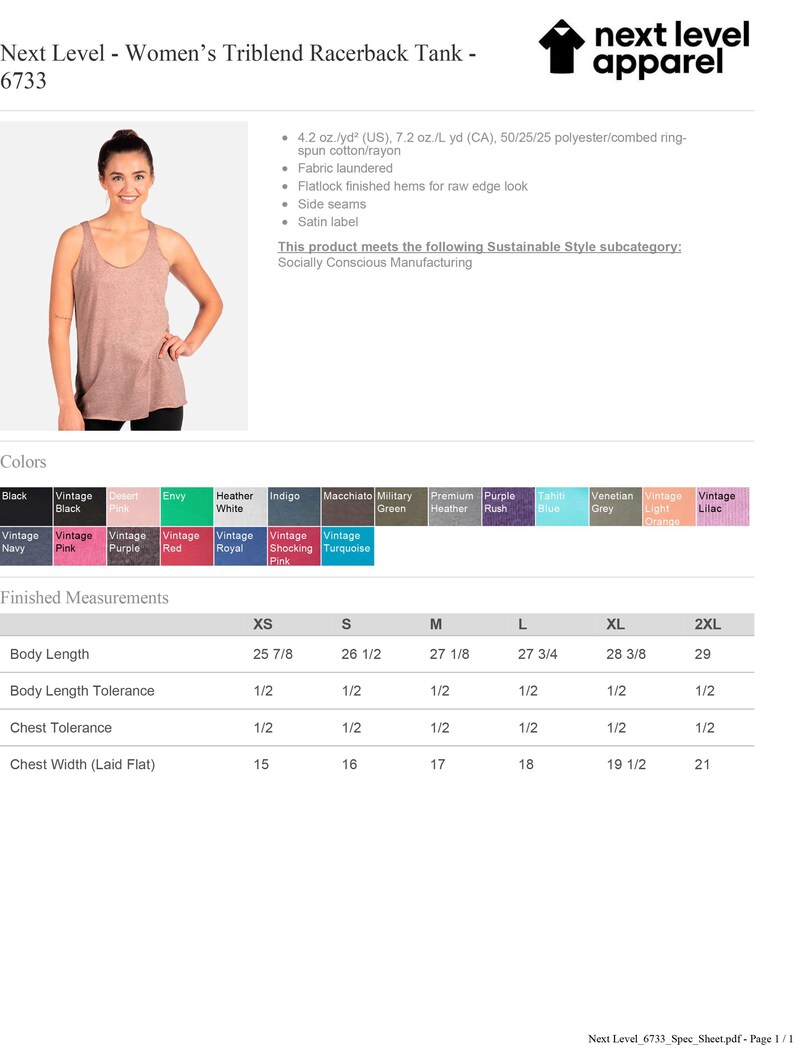 Personalized Triblend Racerback Tank Top: Custom Vinyl or Glitter Print Next Level 6733 image 4