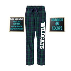 Custom Made Personalized Flannel Style Womens Pants Blackwatch Color Scheme Customized Pants Pajama PJ Collection