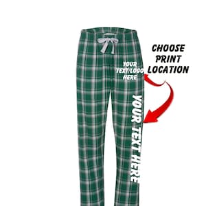 Custom Made Personalized Flannel Style Womens Pants Heritage Green Color Scheme Customized Pants Pajama PJ Collection