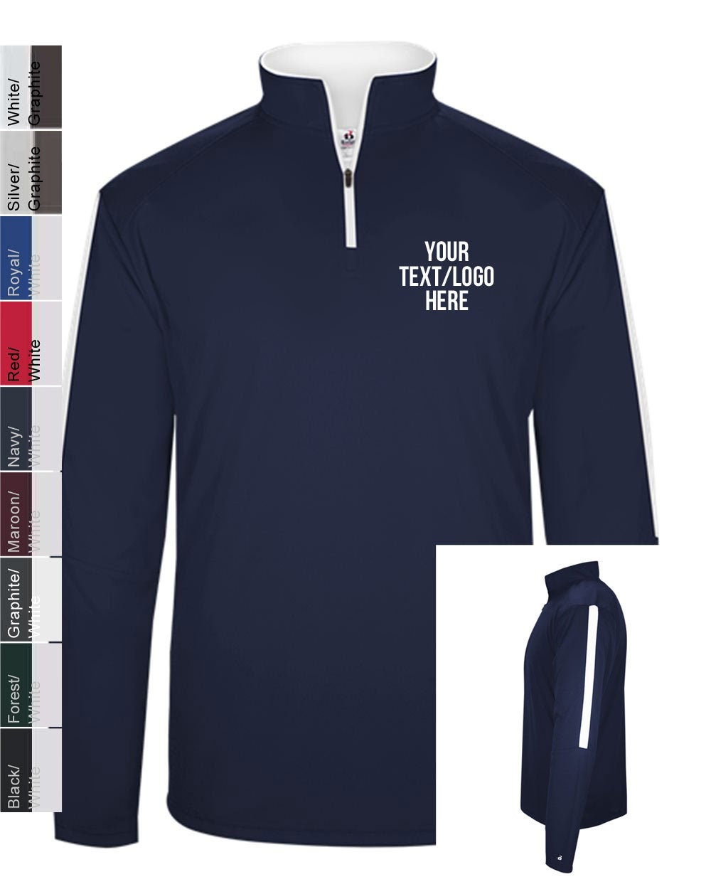 Custom Badger Sideline QuarterZip Pullover 4106 All Sizes Etsy