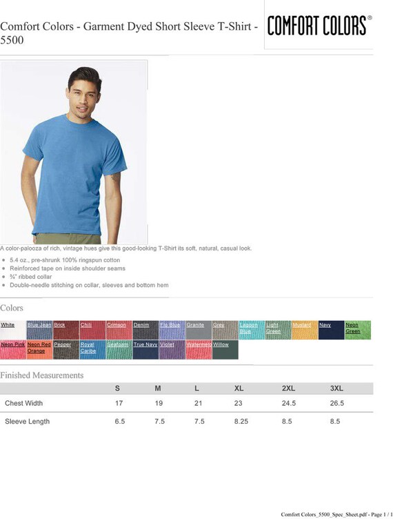 Custom Comfort Colors 100% Cotton T-shirt - Design Short Sleeve T-shirts  Online at