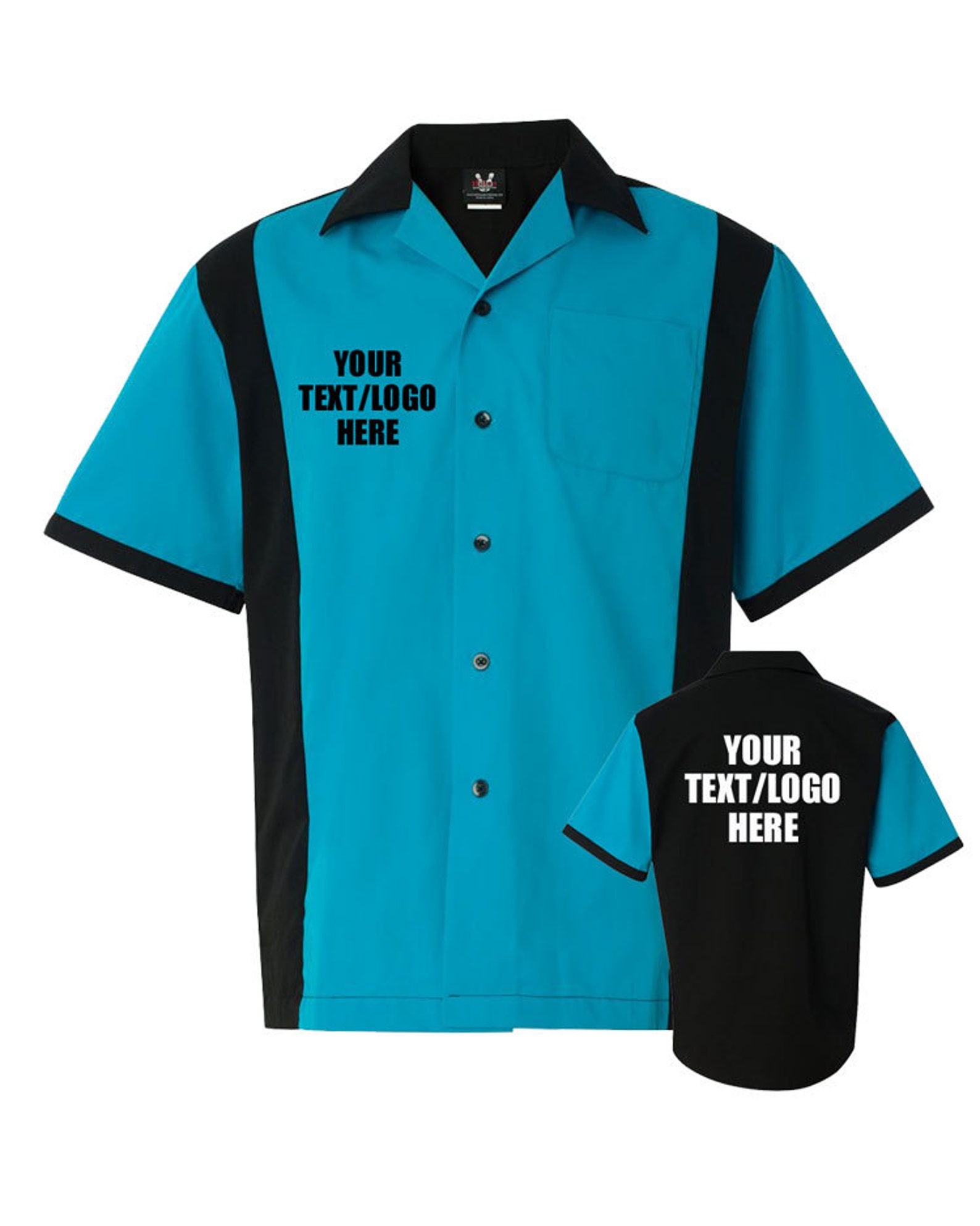Custom Made Hilton HP2243 Turquoise Bowling Shirt with Glitter Etsy