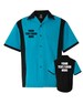 Custom Made Hilton HP2243 Turquoise Bowling Shirt with Glitter or Vinyl Print Personalized Customized for your Team. 