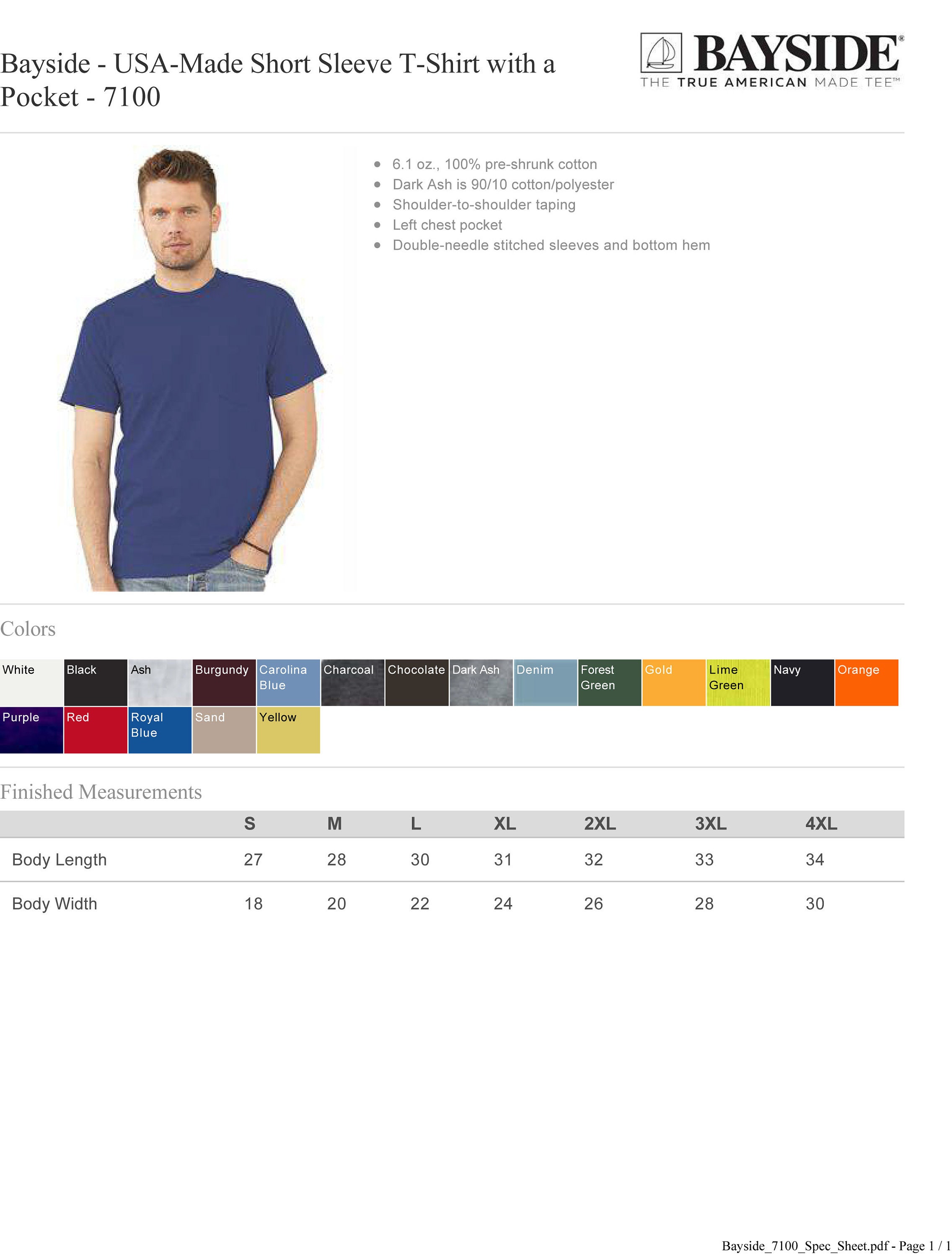 Made in America Bayside Usa-made Short Sleeve T-shirt With a