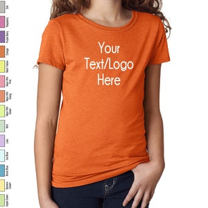 Personalized T-Shirt Next Level - Girls&#39; Princess CVC Tee - 3712 Custom Made T-Shirt with Vinyl or Glitter Print