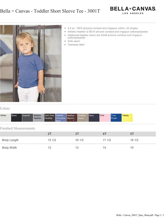 photos various colors Canvas 3001T add your own text logo Personalized custom design your Toddler's Short Sleeve Tee t-shirt Bella