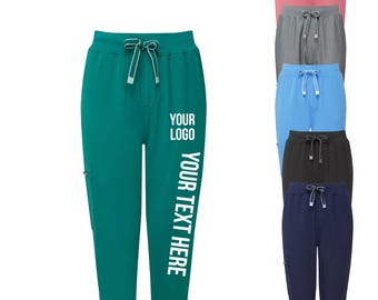 Custom Women's Jogger Scrub Pants with Logo or Text, Personalized Onna NN610 Nurse Pants