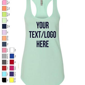 Custom Made Next Level - Ladies&#39; Terry Racerback Tank 6933 Glitter or Vinyl Print Customized Tank Top