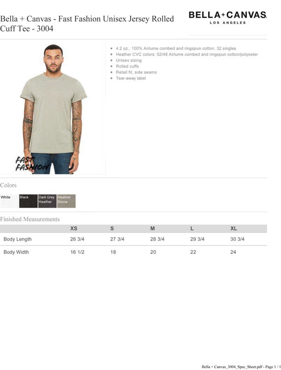 Custom Made Bella Canvas Fast Fashion 