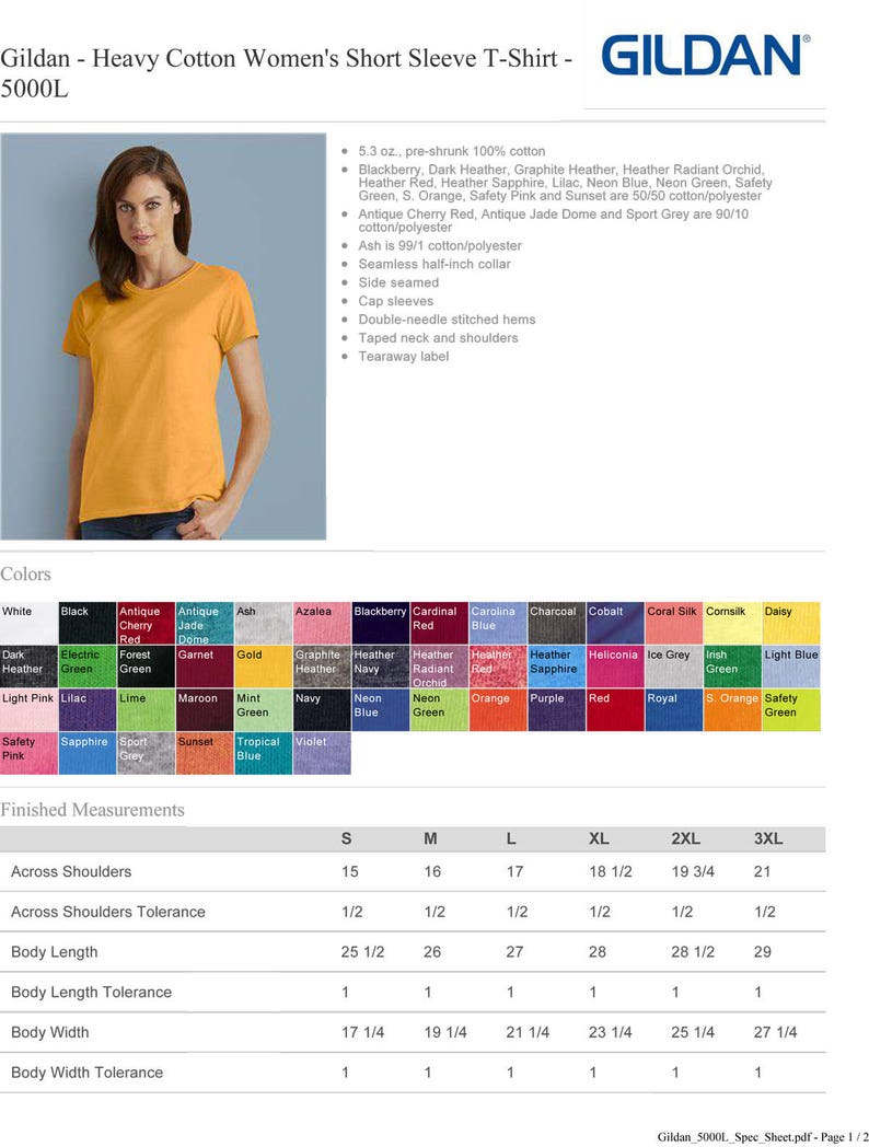 Custom Women's Gildan T-Shirt 5000L 100% Cotton Tee image 4