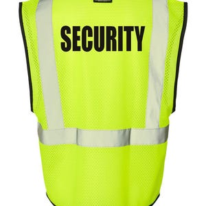 SCURITY Yellow Vest ANSI 107 Class 2 Hook-and-Loop Mesh Vest 1571 1572