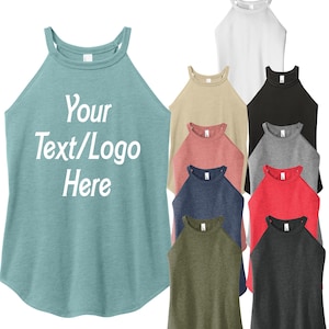 District Women’s Perfect Tri Rocker Tank DT137L Custom Tank Top Tanktops Great for Bridal Party Bachelorette Party Personalized Tank