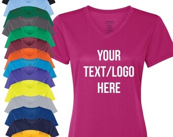 Custom Ladies' V-Neck T-Shirt: Augusta Sportswear Wicking Tee 1790
