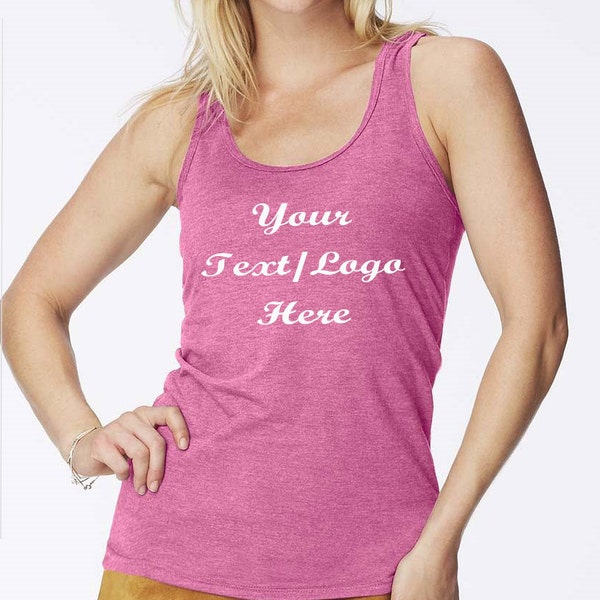 Custom Made Comfort Colors Garment Dyed Women's Racerback Tank Top 4260L Vinyl or Glitter Print  All Colors Comfort Colors Tanktop