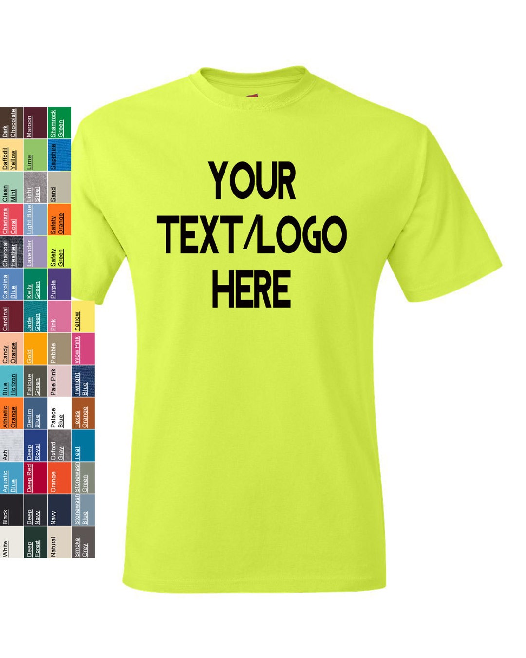 Custom Hanes Tagless Tshirt 5250 Available in All Sizes and Colors Vinyl or Glitter Print Etsy