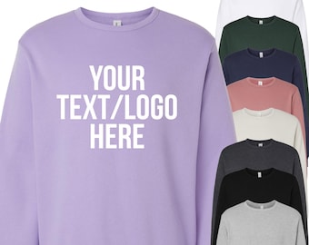 Customizable Fleece Crewneck Sweatshirt: Bella + Canvas 3911, Solid/Glitter Print