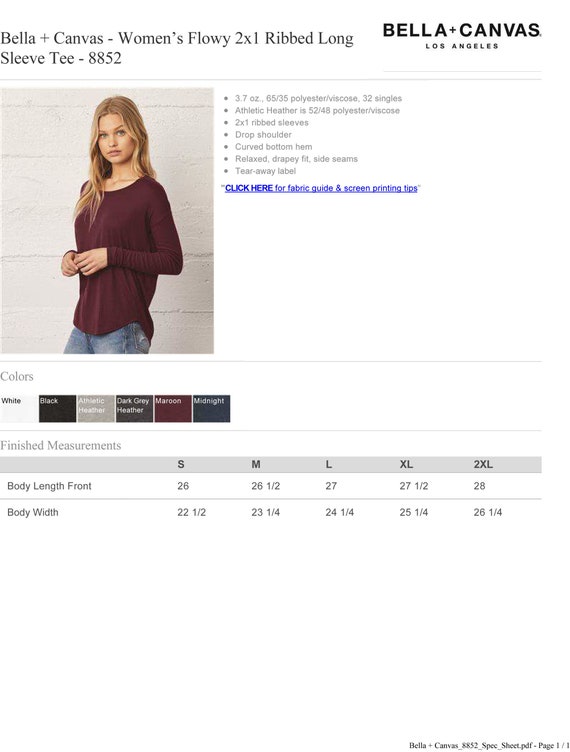 Bella canvas top flowy long sleeve
