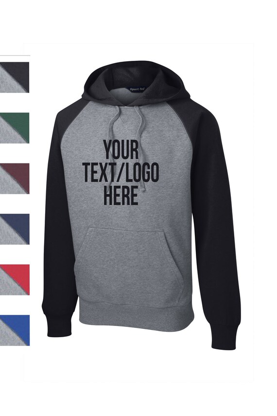Custom Sport-tek® Raglan Colorblock Pullover Hooded Sweatshirt - Etsy UK