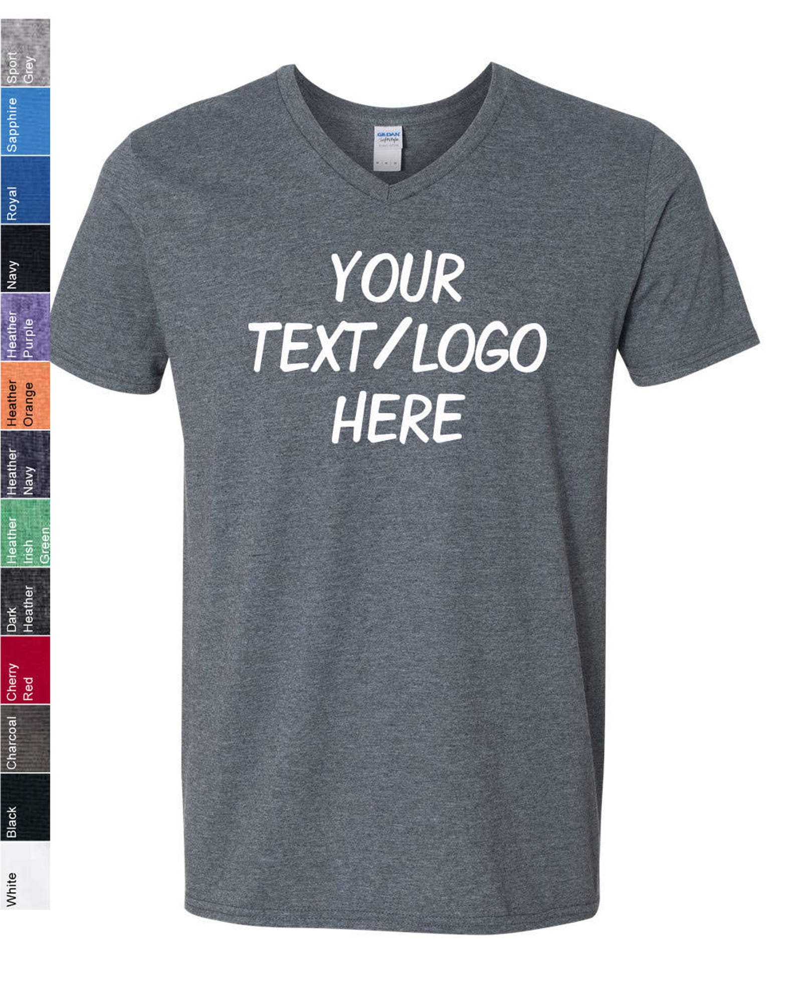 Custom Made Gildan Softstyle V-neck T-shirt 64V00 With - Etsy