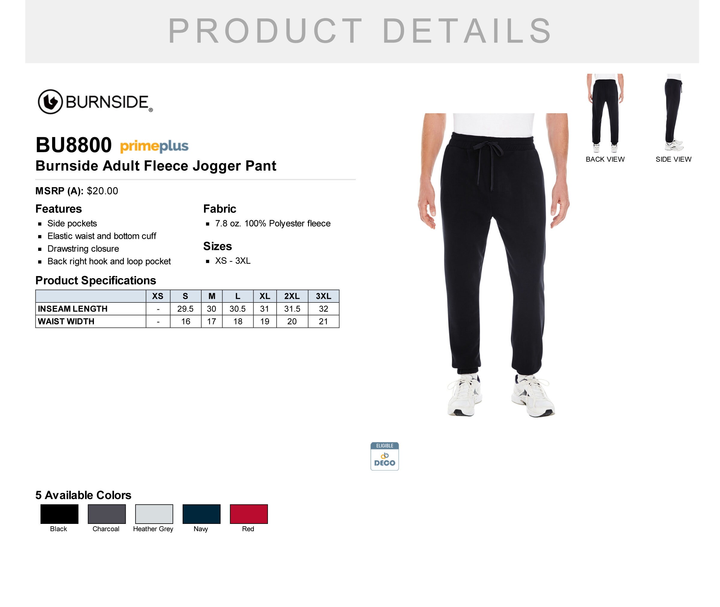 Burnside Fleece Joggers 8800 Custom Jogger Pants Personalized Pants Etsy Sweden