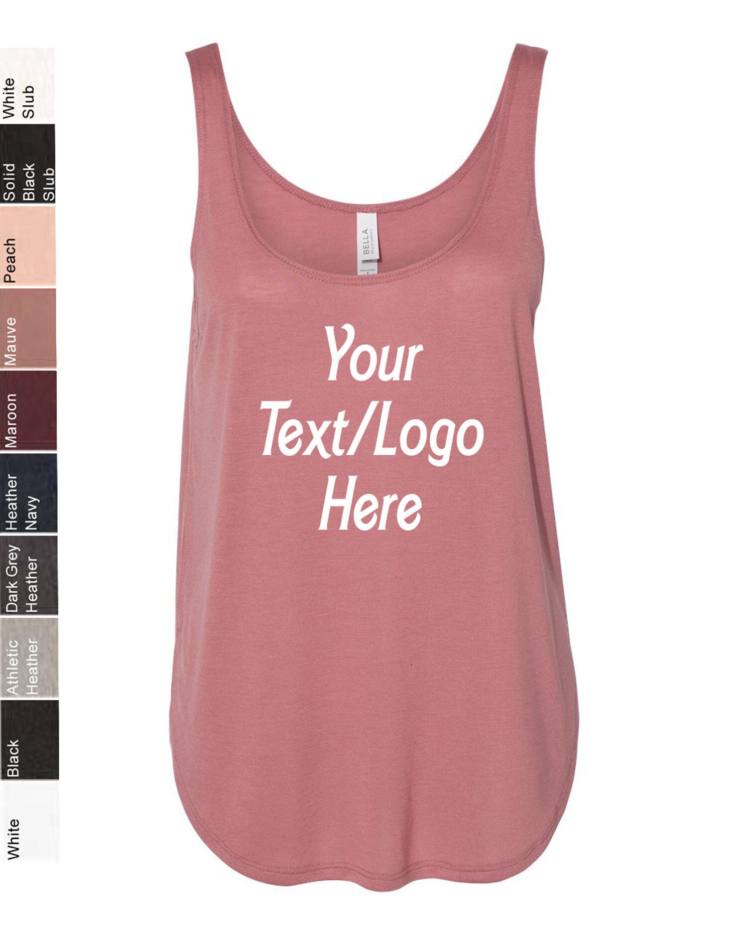 Custom Made Bella Canvas Women s Flowy Tank With Side Slit 8802 Glitter or Vinyl Print Customized Tanktop Etsy Canada