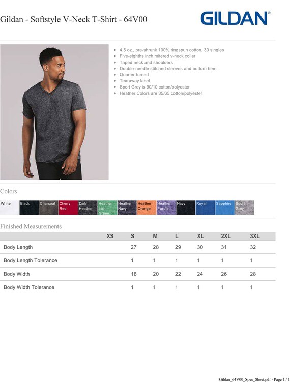 Custom Made Gildan Softstyle V Neck T Shirt 64v00 With Etsy