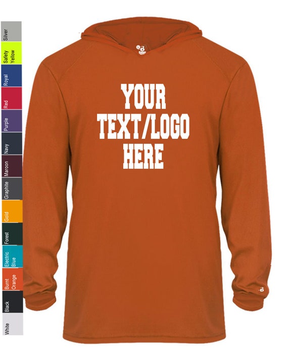 Custom Badger B core Hooded Long Sleeve T shirt 4105 2105 Adult