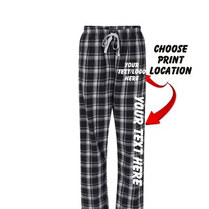 Custom Made Personalized Flannel Style Womens Pants Heritage Black Color Scheme Customized Pants Pajama PJ Collection