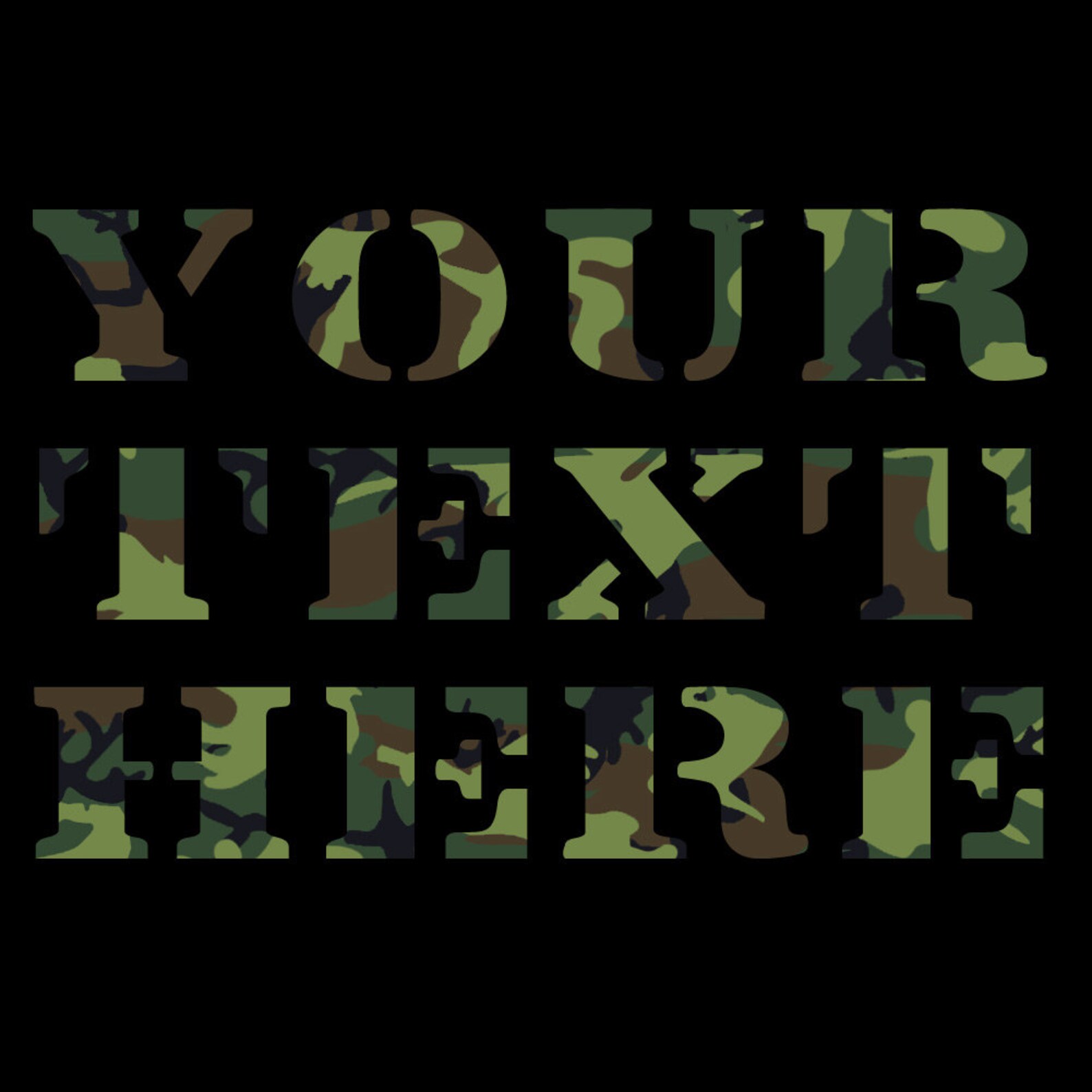 YOUR TEXT Here Green Classic Combo Camo Camouflage Tshirt | Etsy