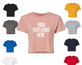 Custom Next Level Women's Crop Tee: 1580  Solid or Glitter Print