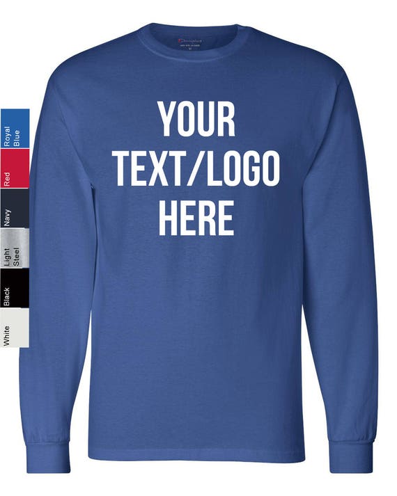 champion long sleeve light blue