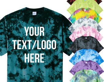 Custom Tie-Dye Tee: Personalized Glitter or Solid Print