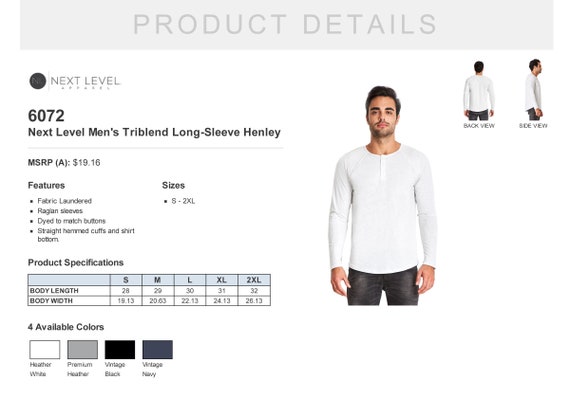 Long Sleeve Henley 6072 