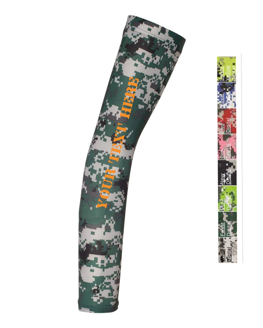 Custom Made Badger Digital Camo Arm Sleeve 0280vinyl or Glitter Print
