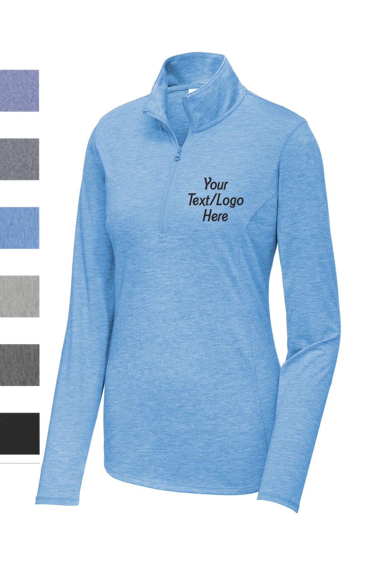 Custom Sport tek Ladies Posicharge Tri blend Wicking 1 4 zip