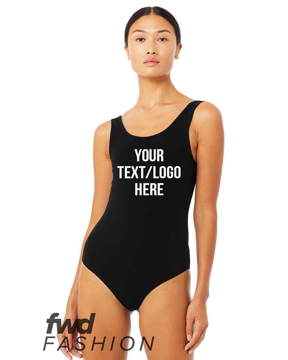 Custom Made Bella + Canvas -Fast Fashion Women's Bodysuit 0990 Solid or Glitter Print Customized Body Suit