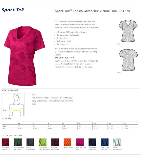 Sport Tek Shirts Size Chart