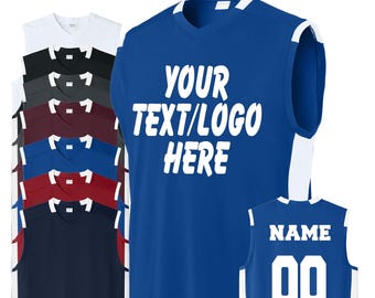 Sport-Tek® Club Sleeveless V-Neck Customized Tee Moisture Management Adult and Youth Sizing