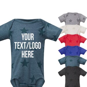 Customized Code Five Infant Star Print Bodysuit 4329 Custom Made Solid or Glitter Print