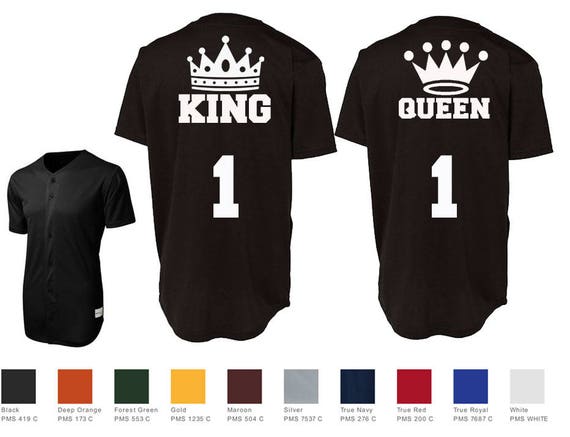 King Queen With Crowns Custom Baseball 