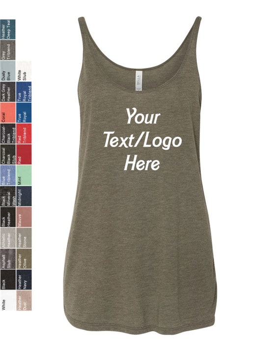 Custom Made Bella Canvas Ladies' Slouchy Tank Top 8838 With Glitter or  Vinyl Print Customized Tshirt 