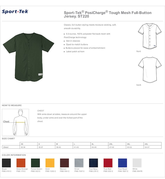 Sport-Tek Herren PosiCharge Tough Mesh Full Button Jersey