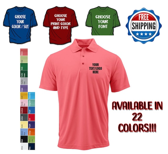 Personalized Paragon Saratoga Performance Mini Mesh Polo 100 Adult or Youth  Vinyl , Glitter Print Customized Apparel 