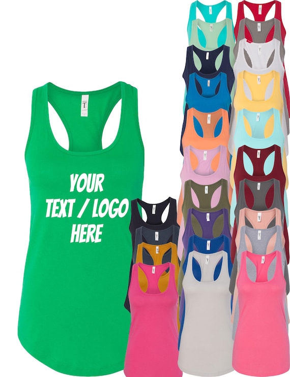 Customizable Women's Racerback Tank Top - Next Level 1533 - Personalized Text