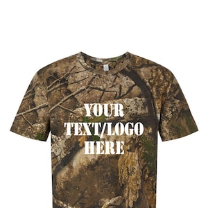 Custom Code Five Adult Realtree Camo Tee 3980 Camouflage Customized with Solid or Glitter Print