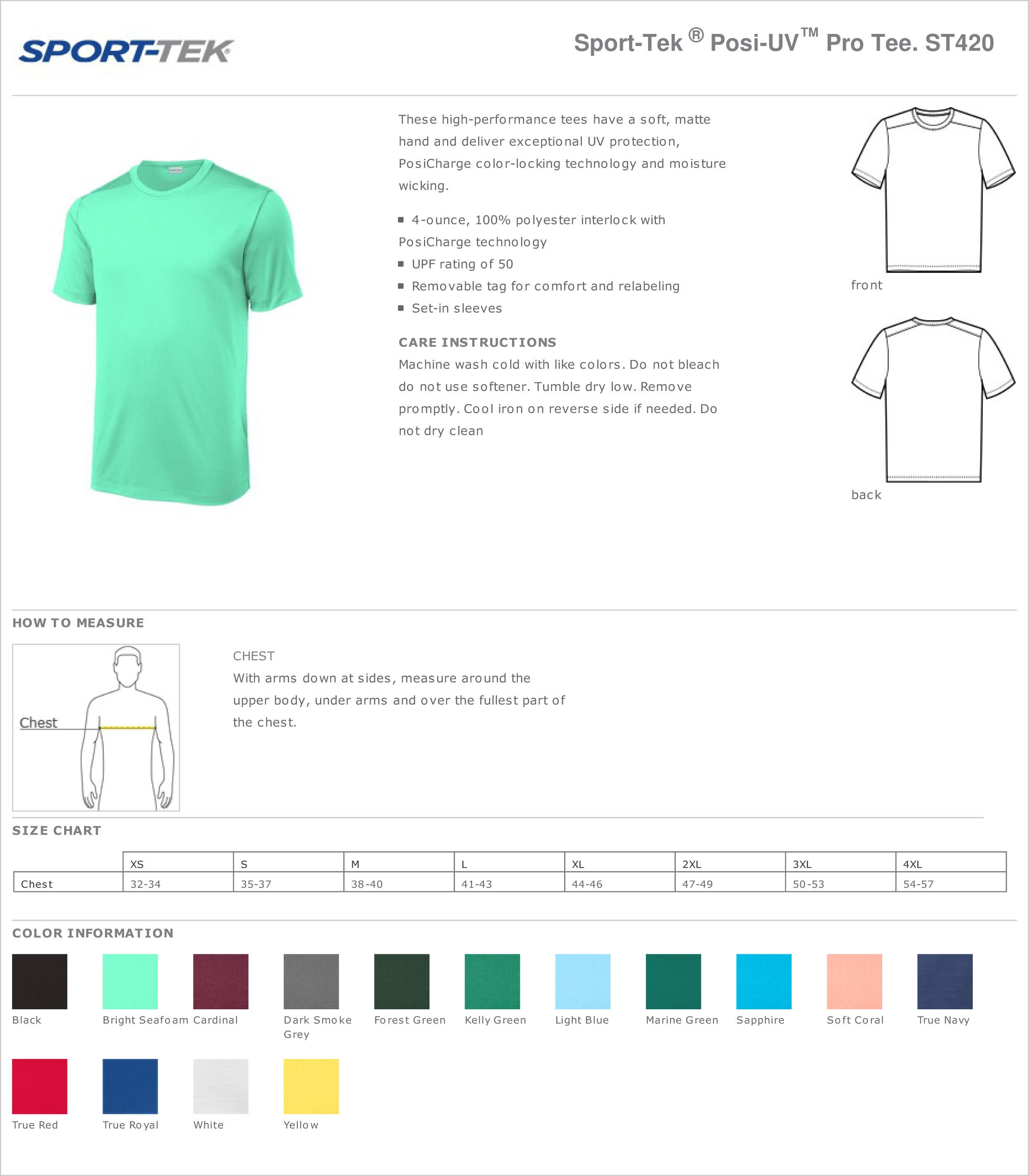 Fast Service - Custom Sport-tek ® Posi-uv ™ Pro Tee Adult