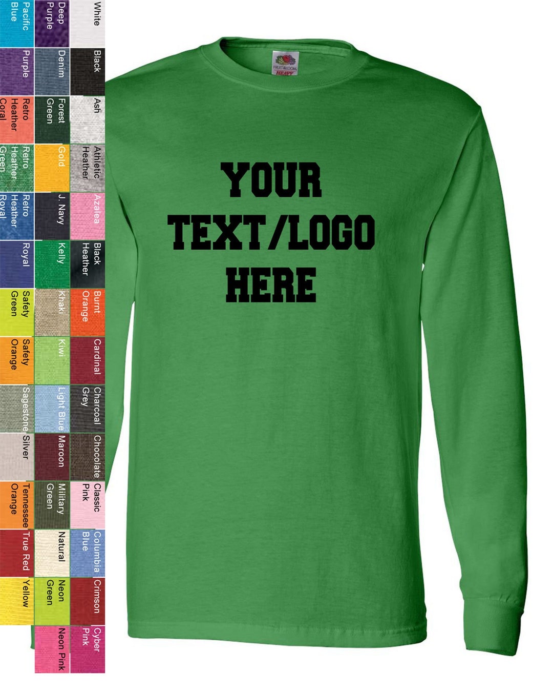 Custom Fruit of the Loom HD Cotton Long Sleeve Tshirt 4930R Available