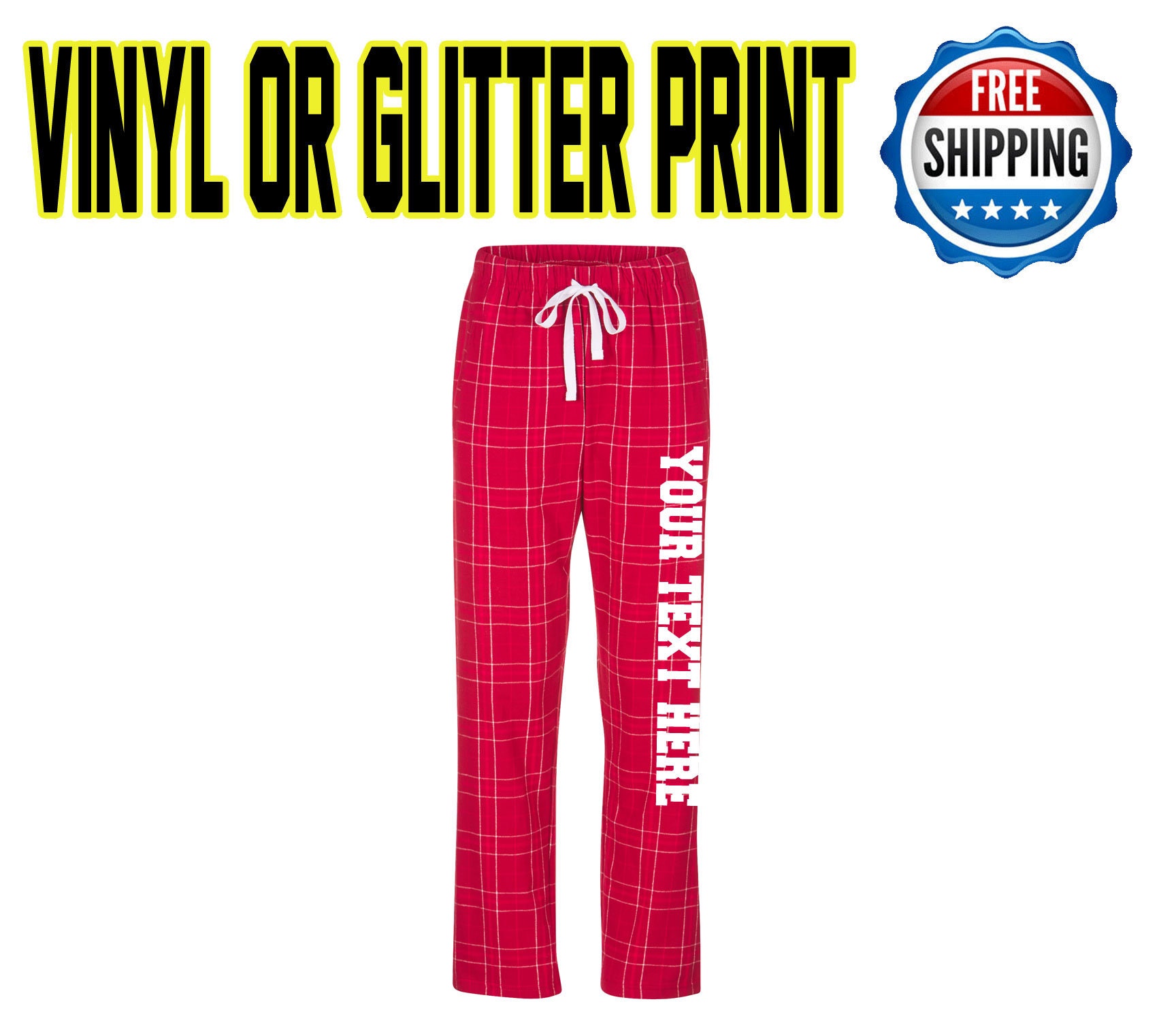 Custom Made Personalized Flannel Style Womens Pants Crimson - Etsy